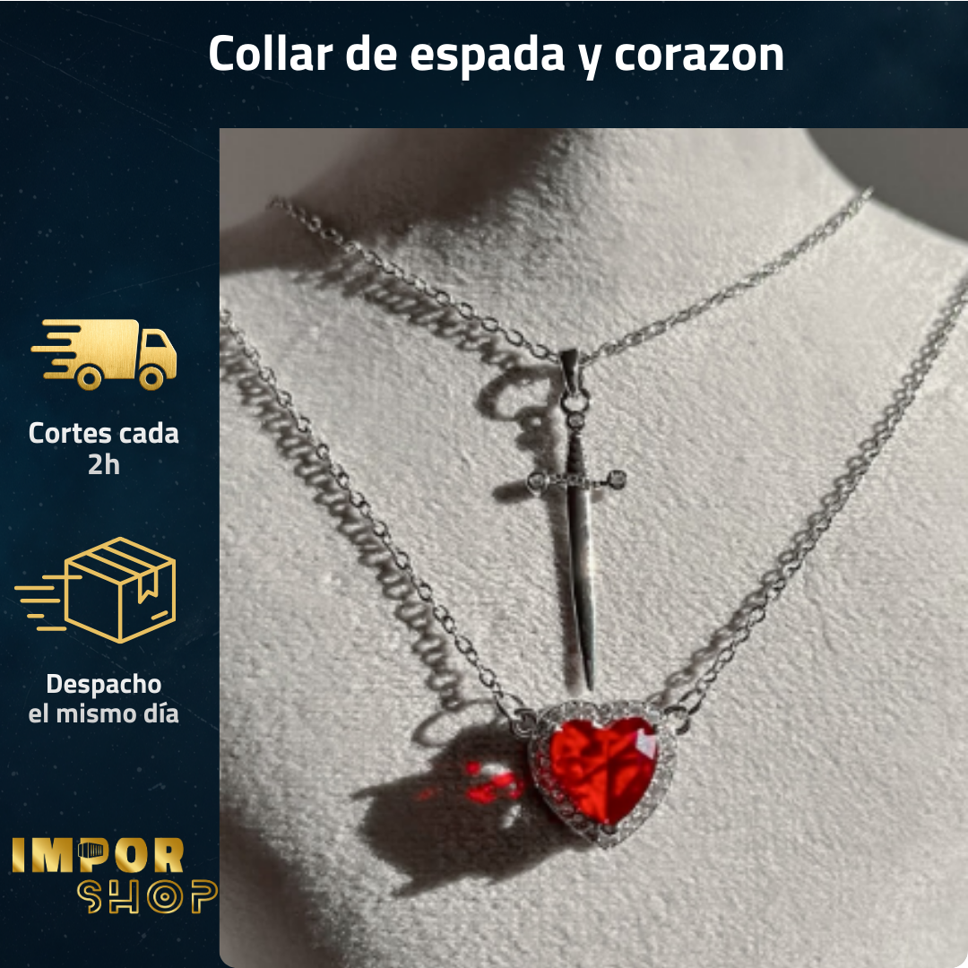 Collar de espada y corazon